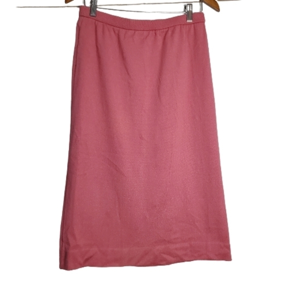 Vintage 70s Dalton Terry Cloth Pink Midi A-Line Elastic Waist Skirt Size 12 - Picture 1 of 9
